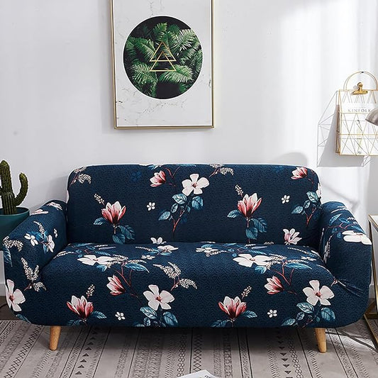 CoverHome Exclusive Stretchable Sofa Cover - Dark Flower