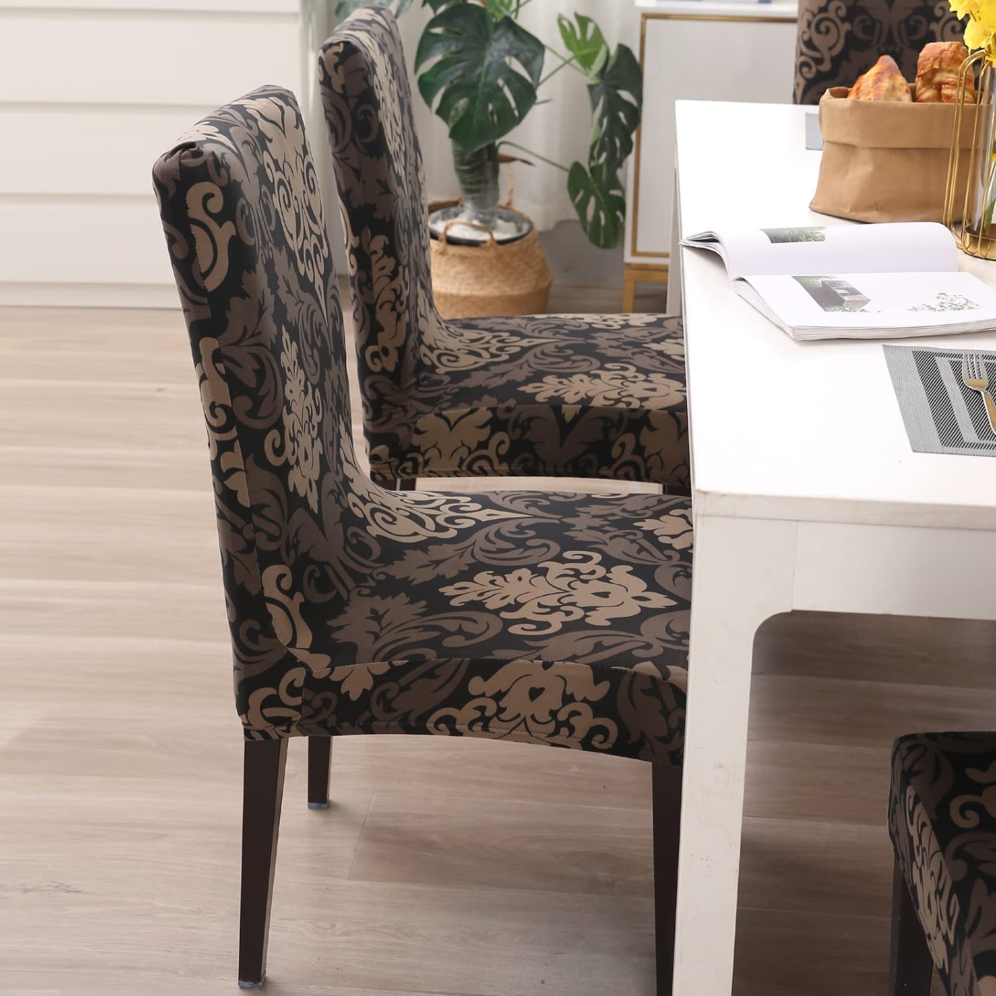 Brown Brocade Chair Cover