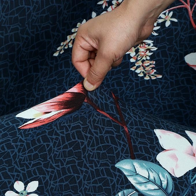 CoverHome Exclusive Stretchable Sofa Cover - Dark Flower
