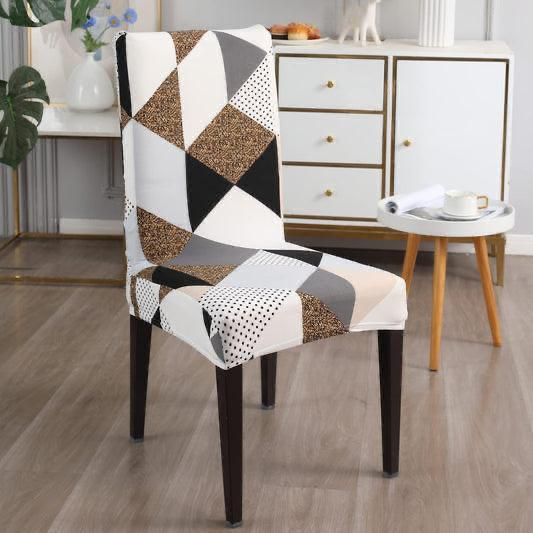 Geometric Brown Chair Cover