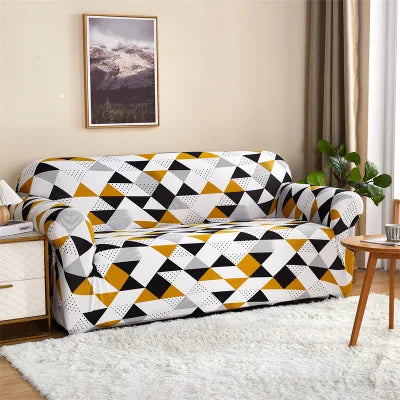 CoverHome  Exclusive Stretchable Sofa Cover - Geometric Brown