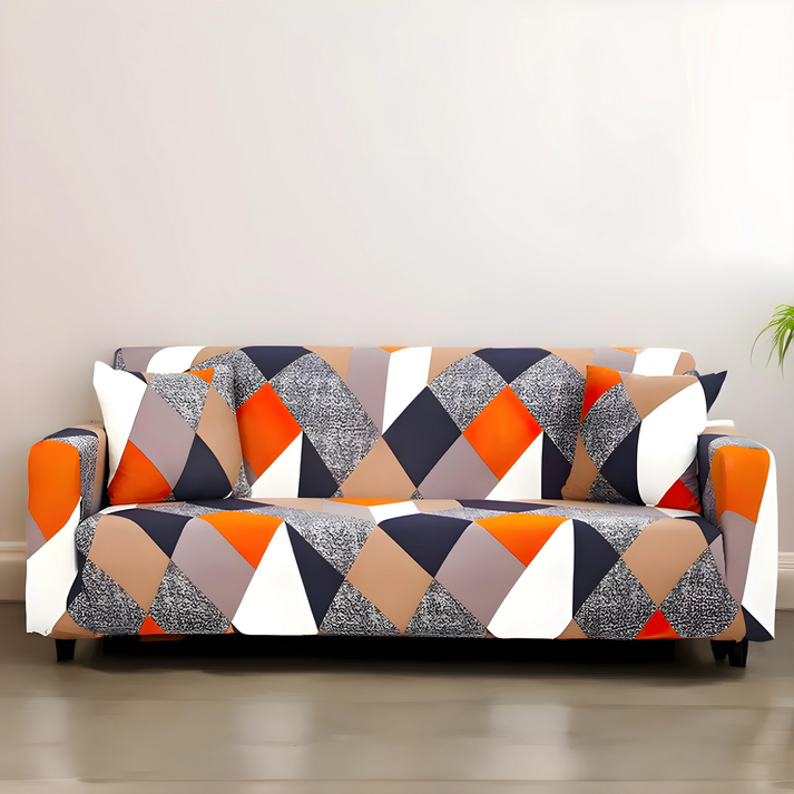 CoverHome Exclusive Stretchable Sofa Cover - Prism Orange