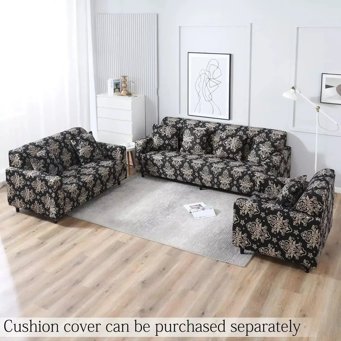 Blooming Elegance: Floral brown Sofa Covers for Fabulous Home Decor - Fab Home Decor - Sofa Cover