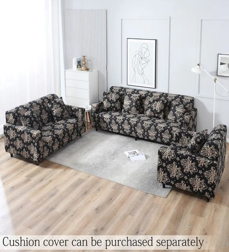 CoverHome Exclusive Stretchable Sofa Cover - Brown Brocade