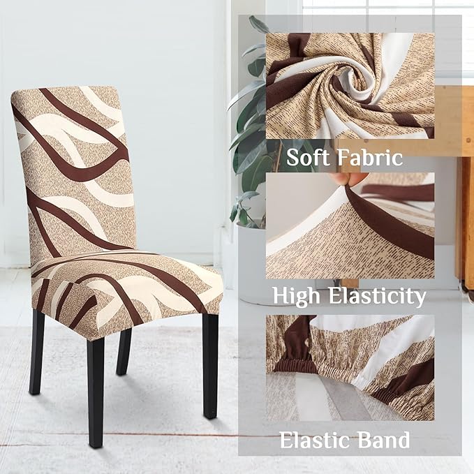 Brown & White Strips Chair Cover