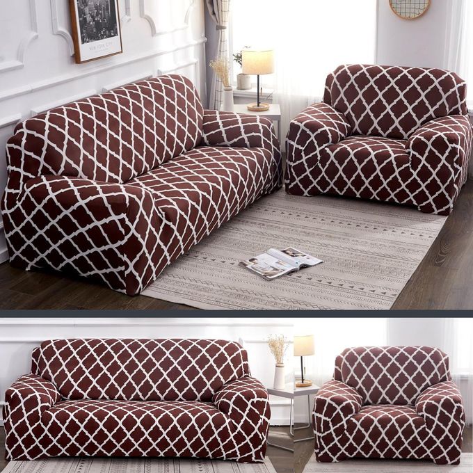 CoverHome Exclusive Stretchable Sofa Cover - Red Diamond