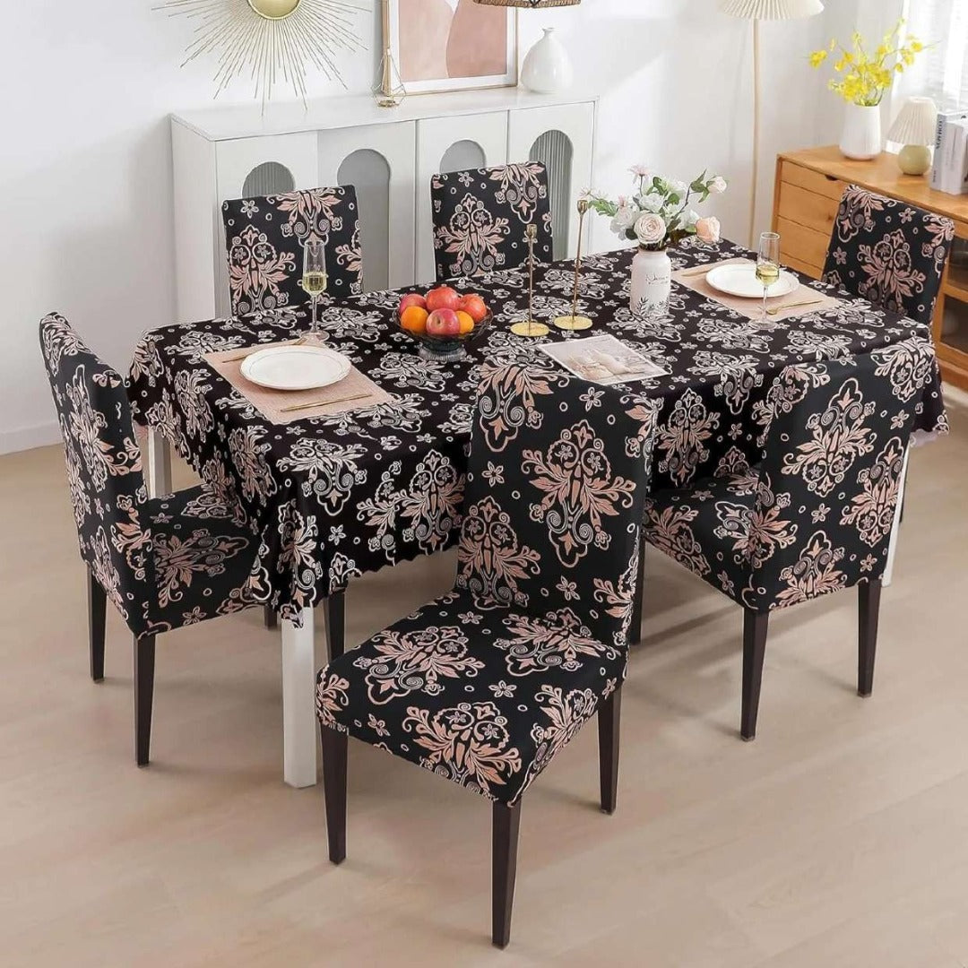 Black Brocade Chair & Table Cover