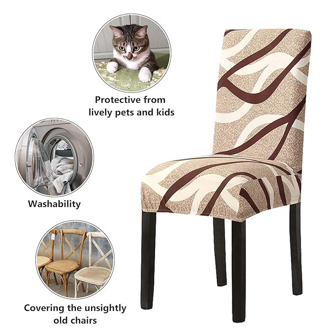 Brown & White Strips Chair Cover