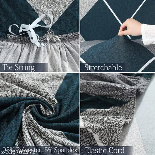 CoverHome Exclusive Stretchable Sofa Cover - Checkerplaid Blue