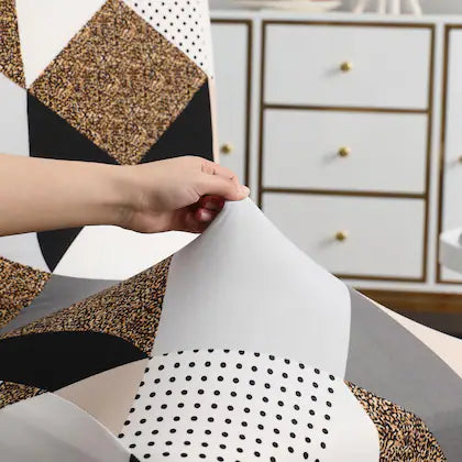 Geometric Brown Chair Cover