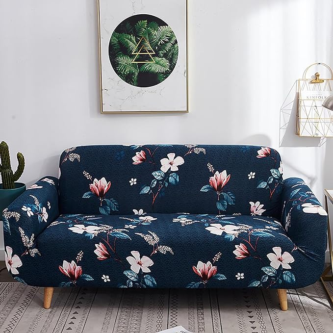 CoverHome Exclusive Stretchable Sofa Cover - Dark Flower