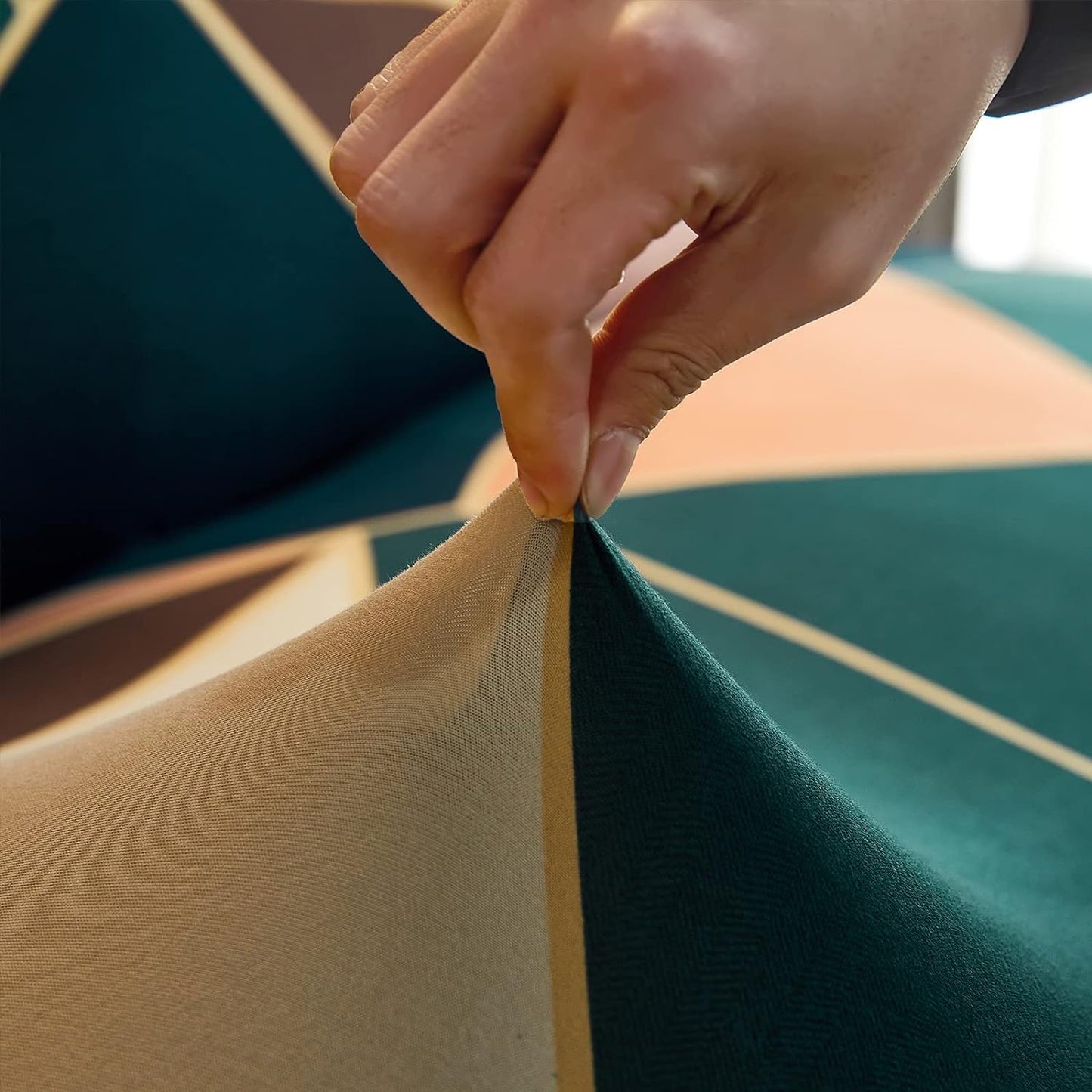 CoverHome Exclusive Stretchable Sofa Cover - Peach Prism