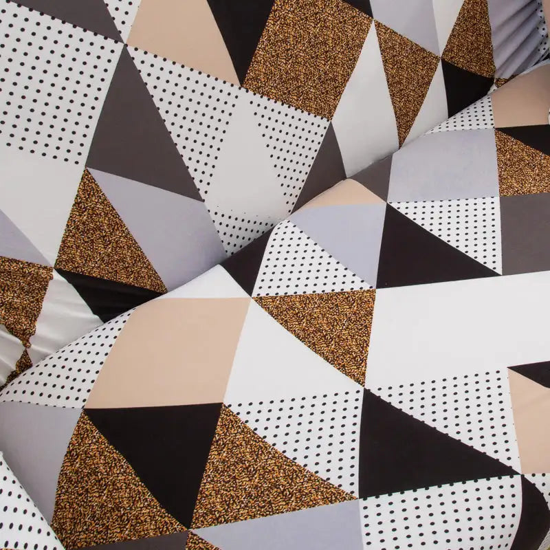 CoverHome  Exclusive Stretchable Sofa Cover - Geometric Brown