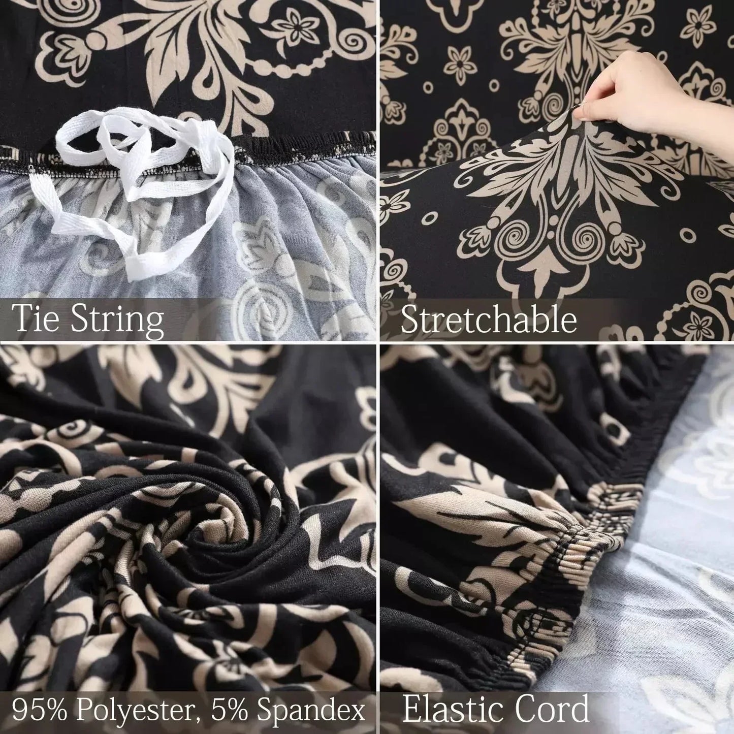 Faboholic Blooming Elegance: Floral brown Sofa Covers for Fabulous Brown Dhamash