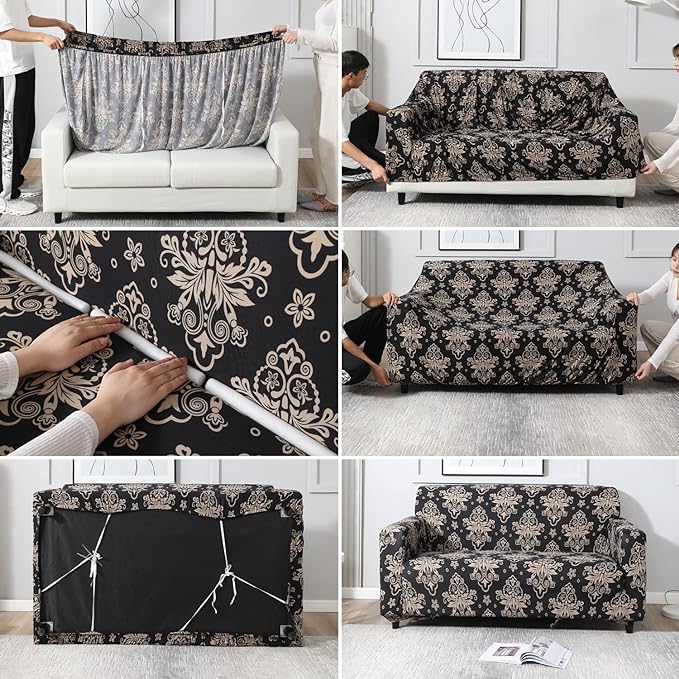 CoverHome Exclusive Stretchable Sofa Cover - Peach Prism