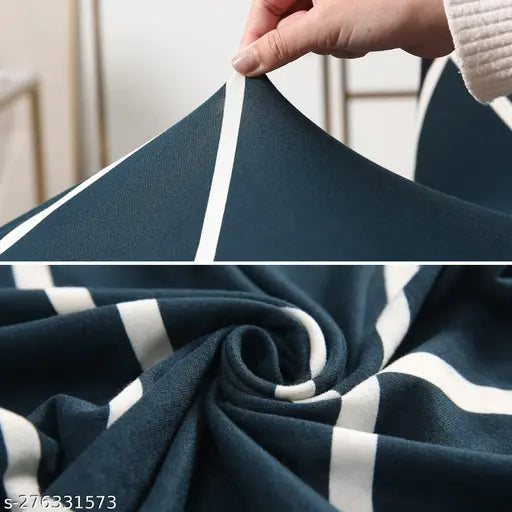 Navy Blue Checks Chair Cover