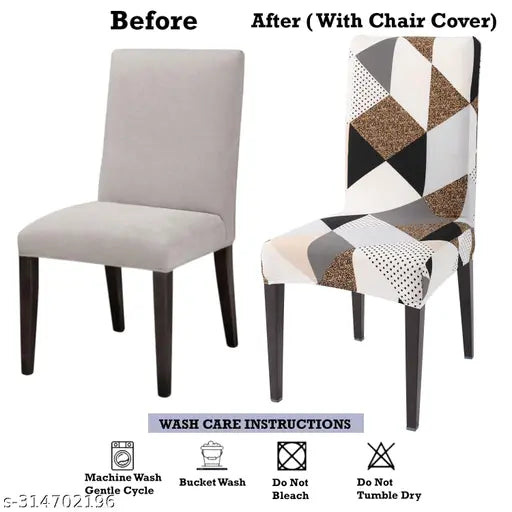 Geometric Brown Chair Cover
