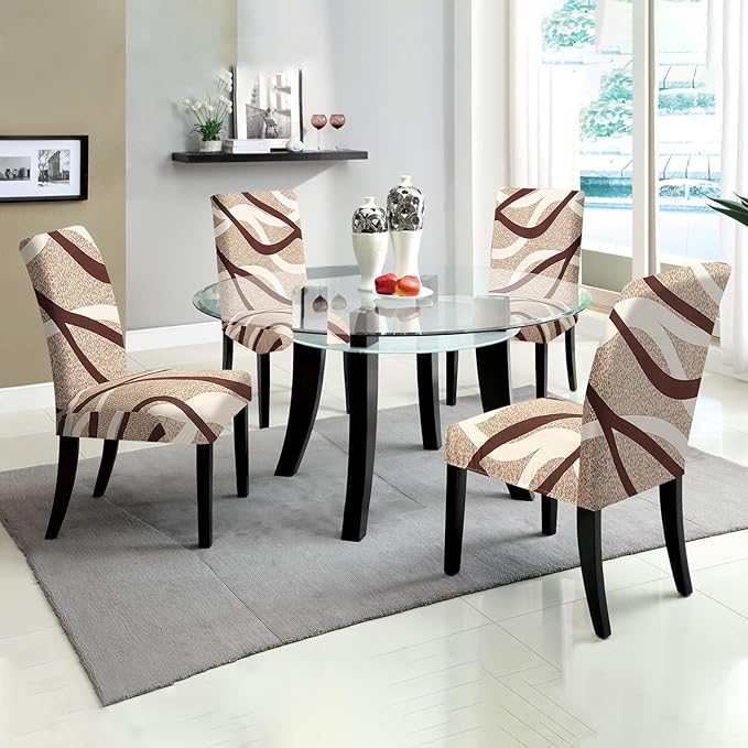 Brown & White Strips Chair Cover