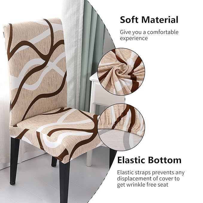 Brown & White Strips Chair Cover