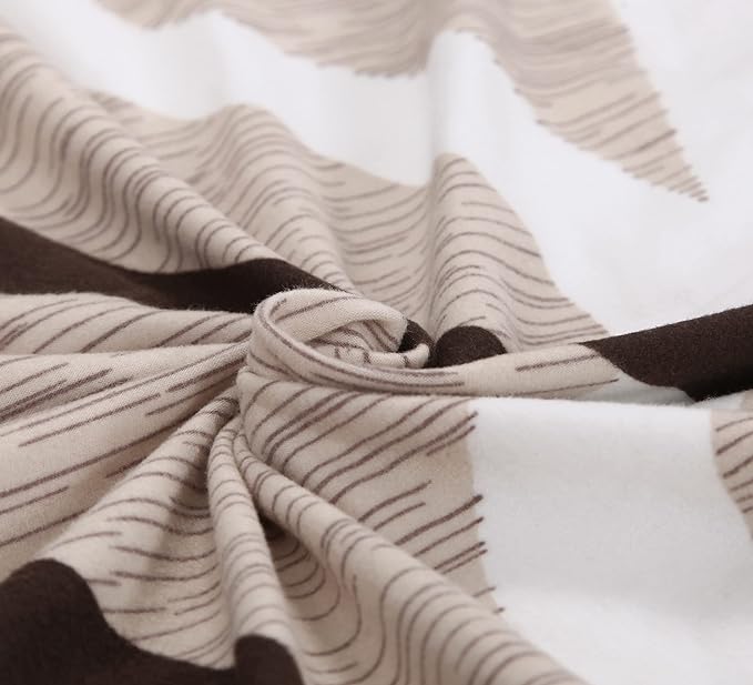 CoverHome Exclusive Stretchable Sofa Cover - Brown White Strips