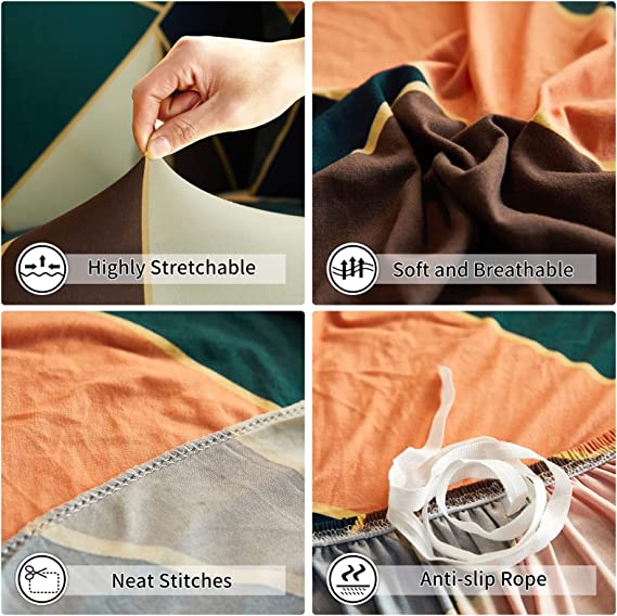 Faboholic L Shape Premium Extensible Sofa Set Cover multicolor