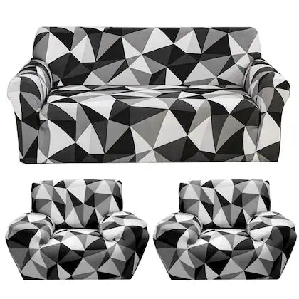 BLACK & WHITE DELIGHT ELASTIC SOFA COVER