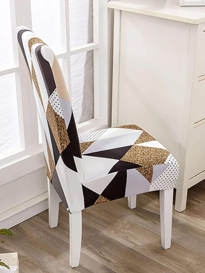 Geometric Brown Chair Cover
