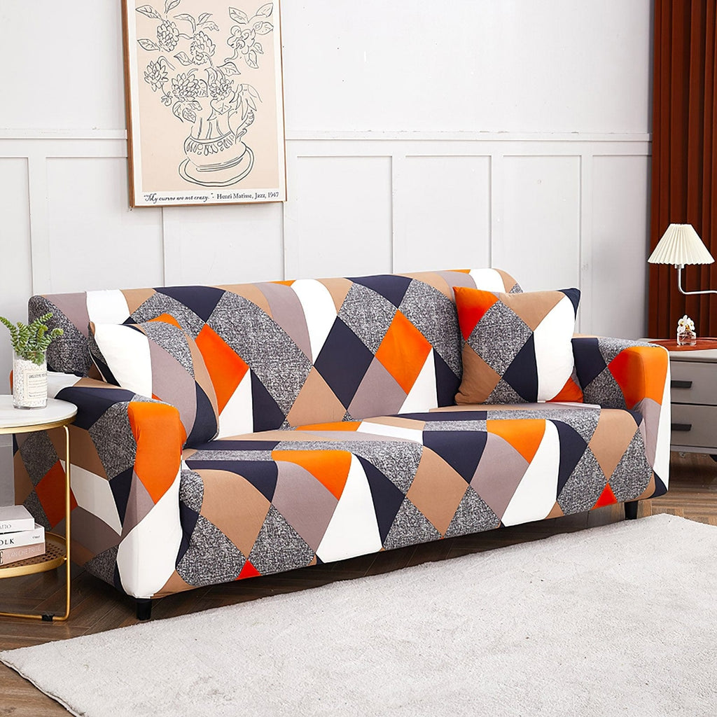 CoverHome Exclusive Stretchable Sofa Cover - Prism Orange