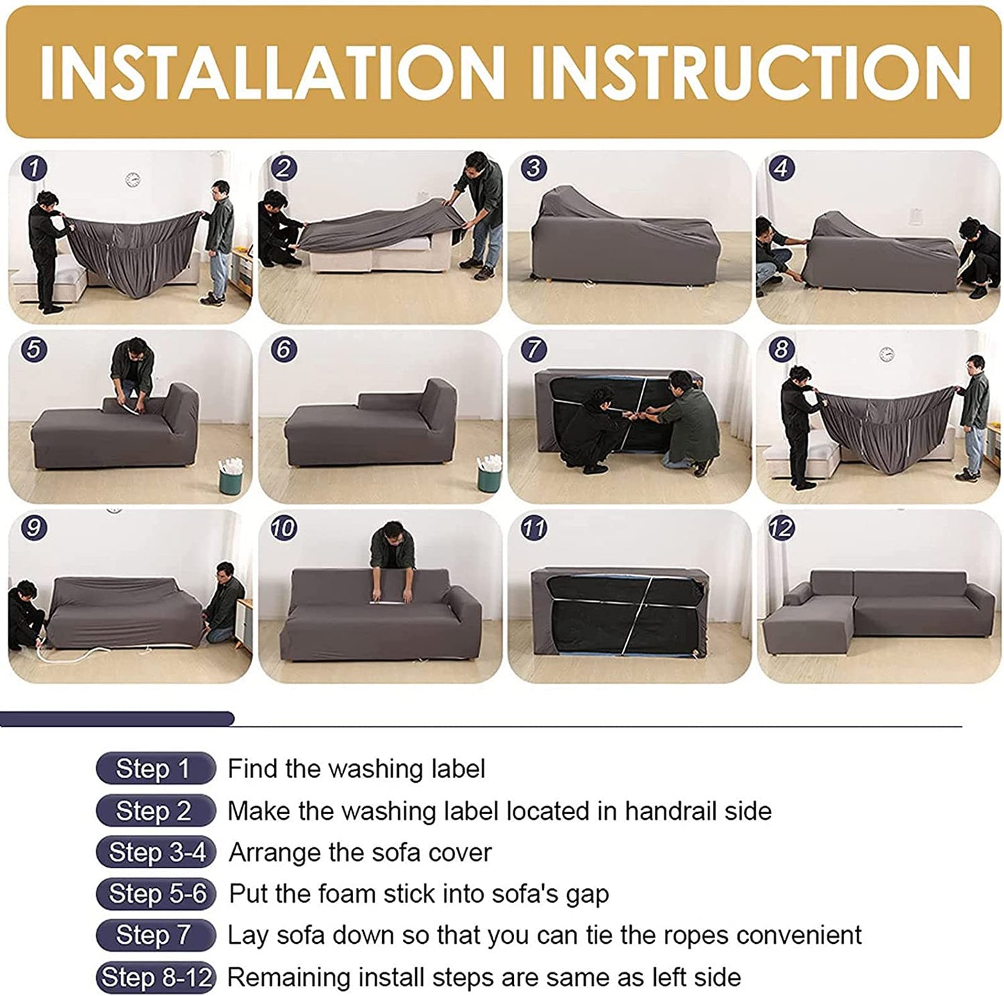 Faboholic Premium Elastic and Stretchable Non-Slip Sofa Cover for All Types of Sofas