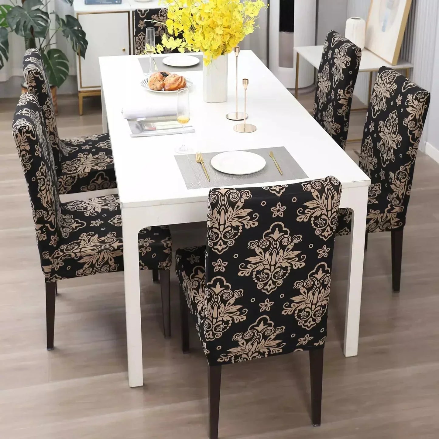 STRETCHABLE CHAIR COVERS, MEROON FLORAL