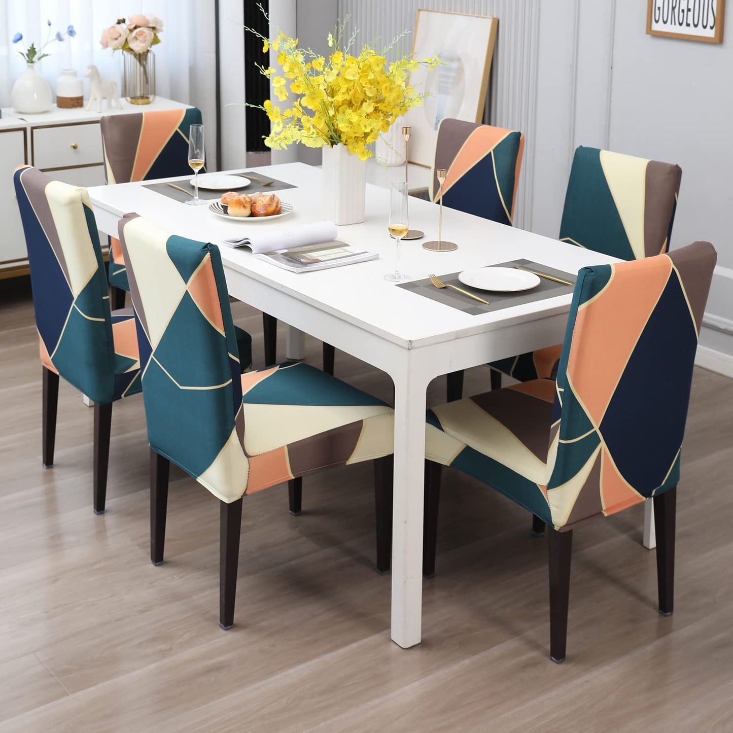 STRETCHABLE CHAIR COVERS, MULTI COLOR PRISM - Fab Home Decor - Sofa Cover